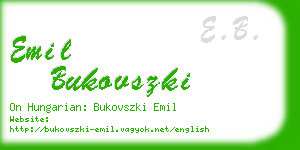 emil bukovszki business card